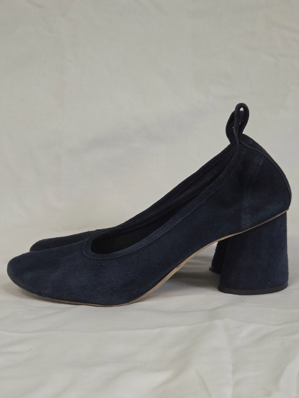Tory Burch Therese Block Heel Pumps Blue Suede 8